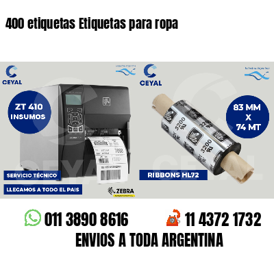 400 etiquetas Etiquetas para ropa