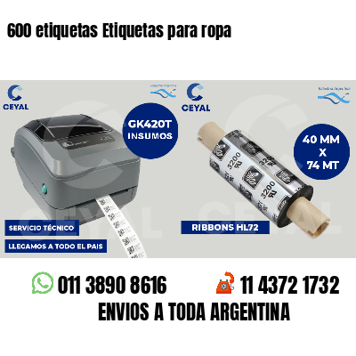 600 etiquetas Etiquetas para ropa