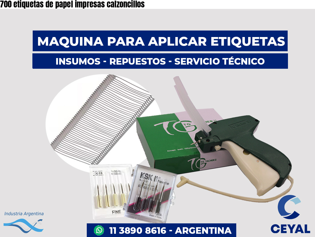 700 etiquetas de papel impresas calzoncillos