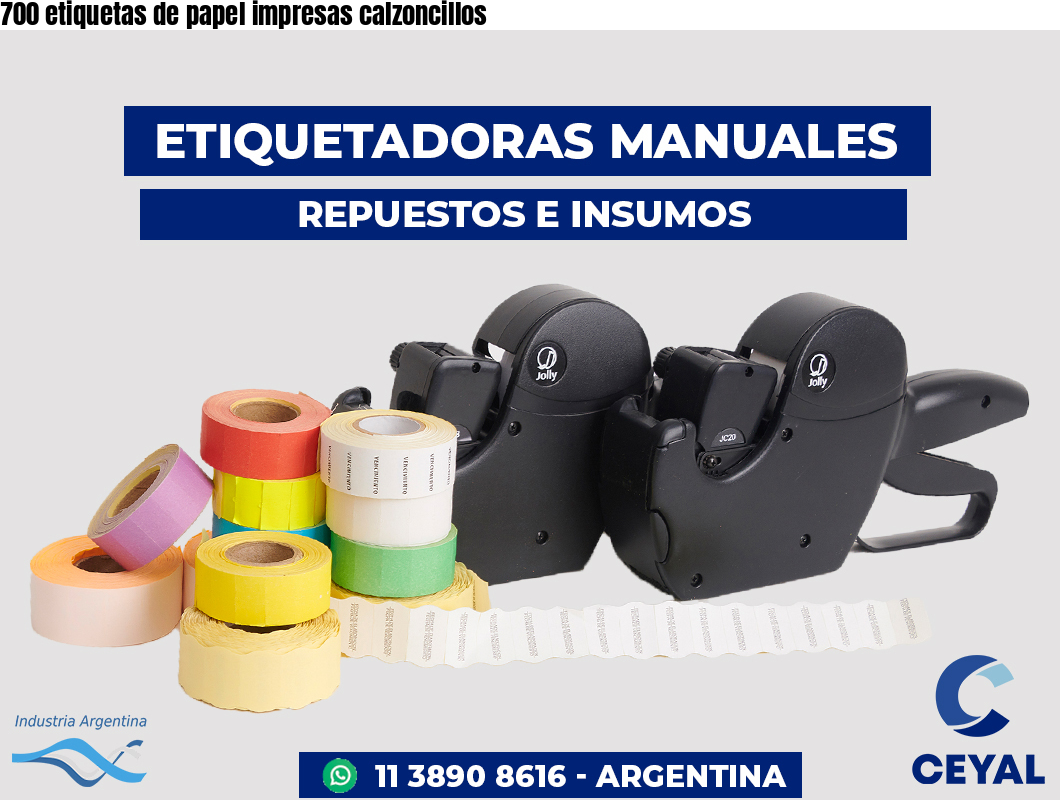 700 etiquetas de papel impresas calzoncillos