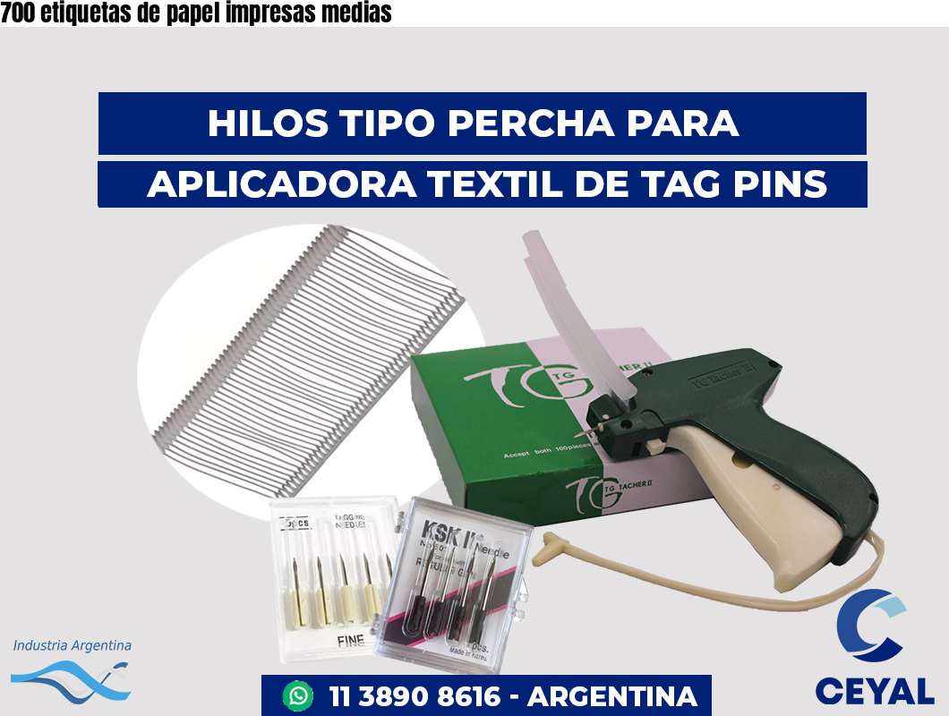 700 etiquetas de papel impresas medias