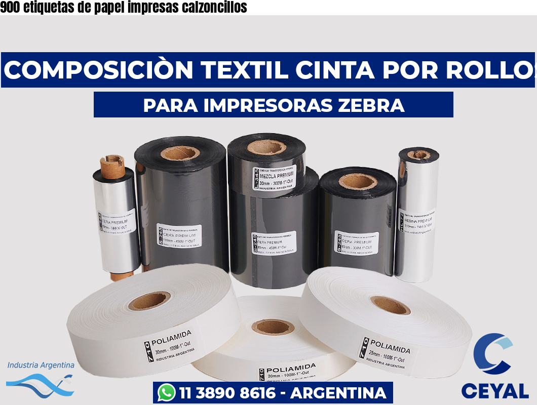 900 etiquetas de papel impresas calzoncillos