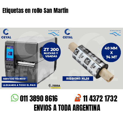 Etiquetas en rollo San Martín