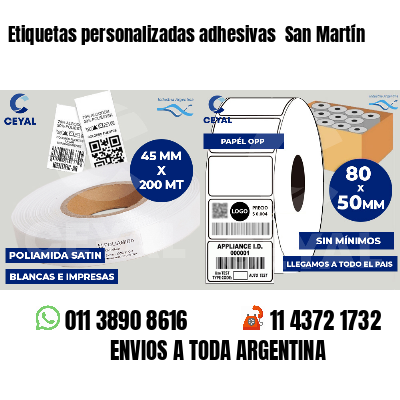 Etiquetas personalizadas adhesivas  San Martín