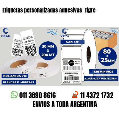 Etiquetas personalizadas adhesivas  Tigre