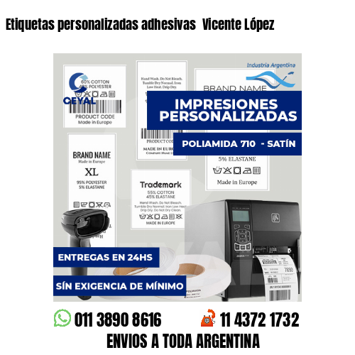 Etiquetas personalizadas adhesivas  Vicente López