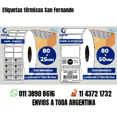 Etiquetas térmicas San Fernando