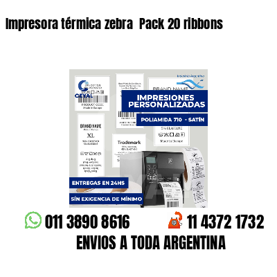 Impresora térmica zebra  Pack 20 ribbons