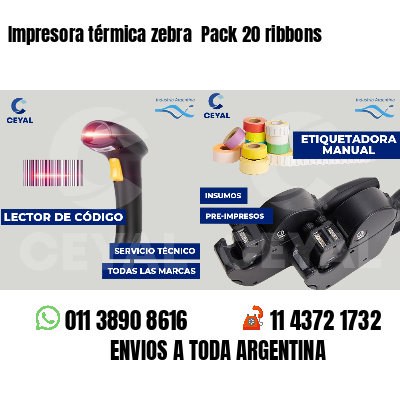 Impresora térmica zebra  Pack 20 ribbons