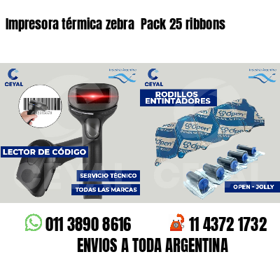 Impresora térmica zebra  Pack 25 ribbons