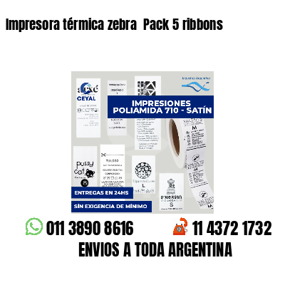 Impresora térmica zebra  Pack 5 ribbons