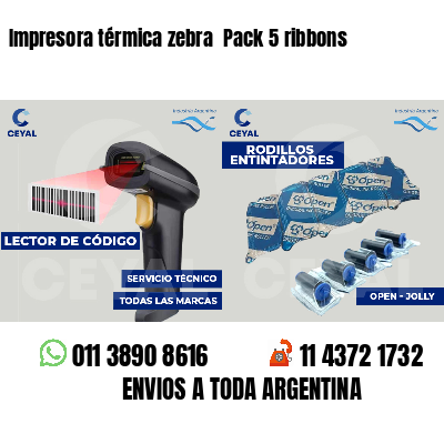 Impresora térmica zebra  Pack 5 ribbons