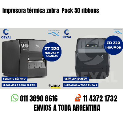 Impresora térmica zebra  Pack 50 ribbons