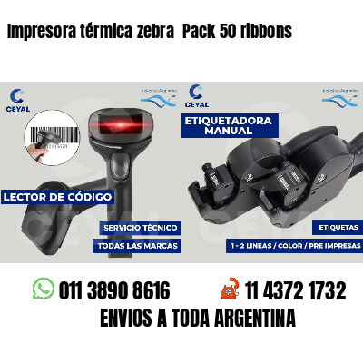 Impresora térmica zebra  Pack 50 ribbons