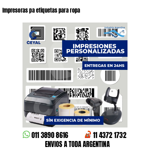 Impresoras pa etiquetas para ropa