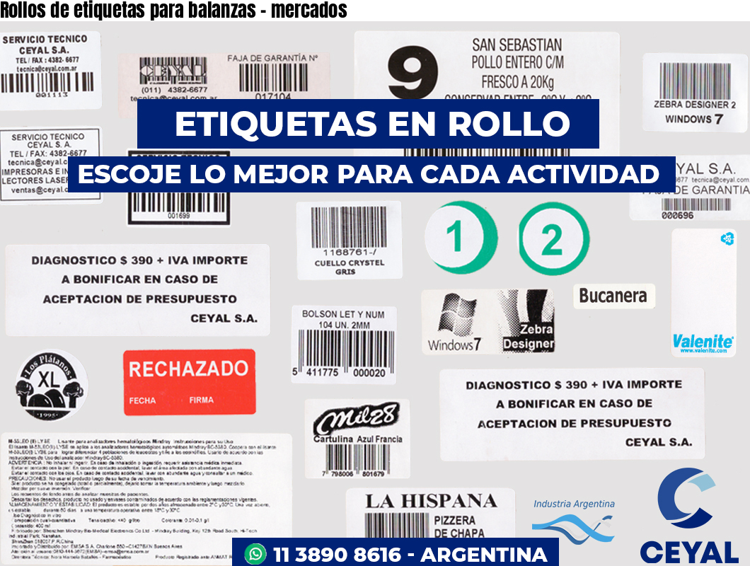 Rollos de etiquetas para balanzas – mercados