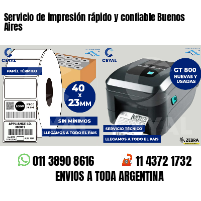 Servicio de impresión rápido y confiable Buenos Aires