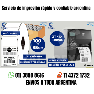 Servicio de impresión rápido y confiable argentina