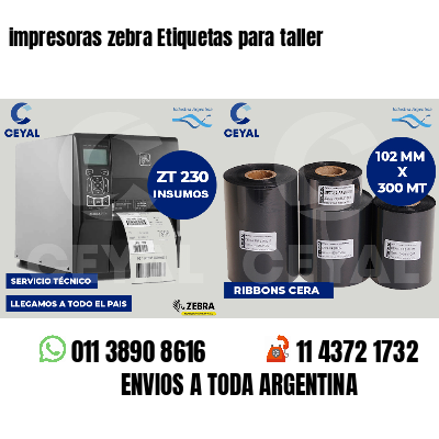 impresoras zebra Etiquetas para taller