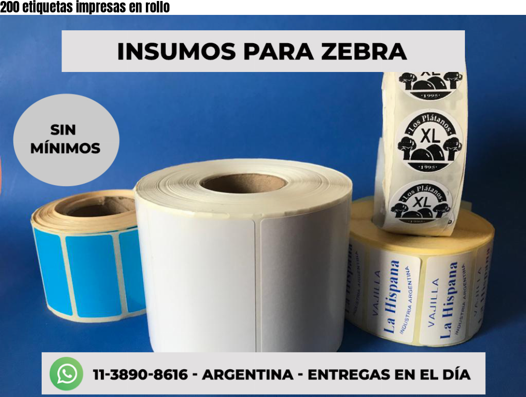 200 etiquetas impresas en rollo