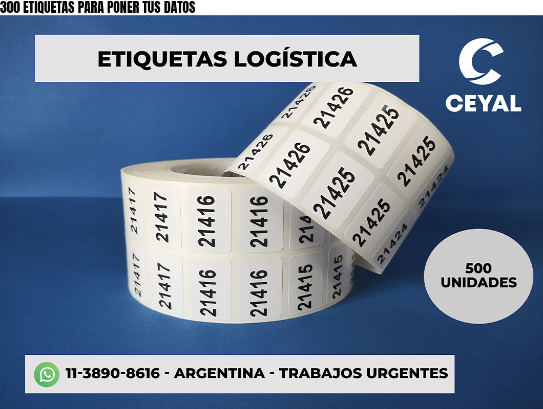 300 ETIQUETAS PARA PONER TUS DATOS