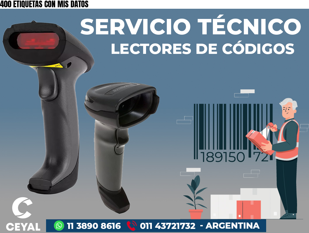 400 ETIQUETAS CON MIS DATOS