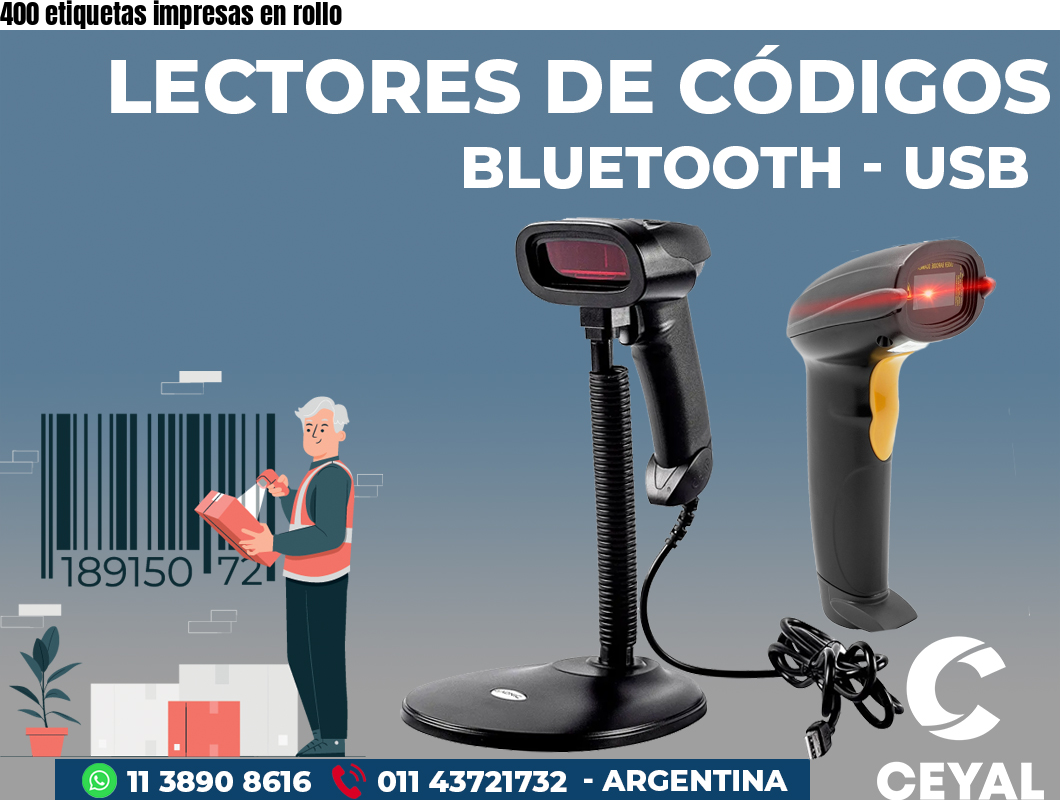 400 etiquetas impresas en rollo
