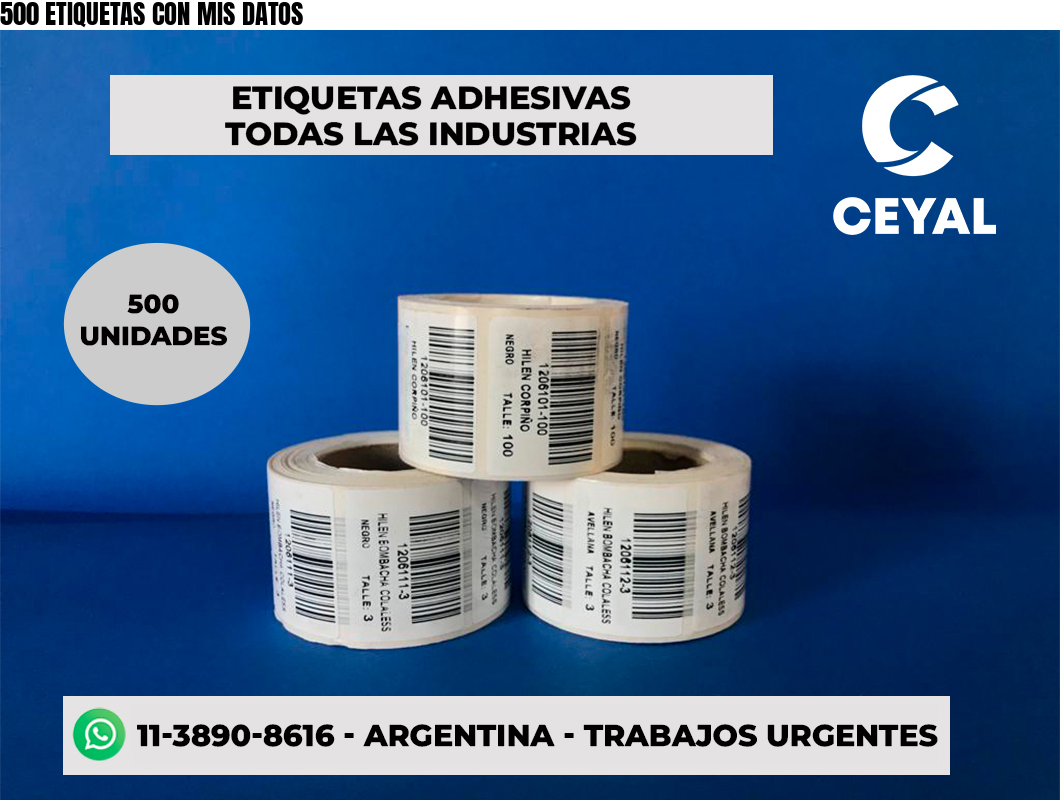 500 ETIQUETAS CON MIS DATOS