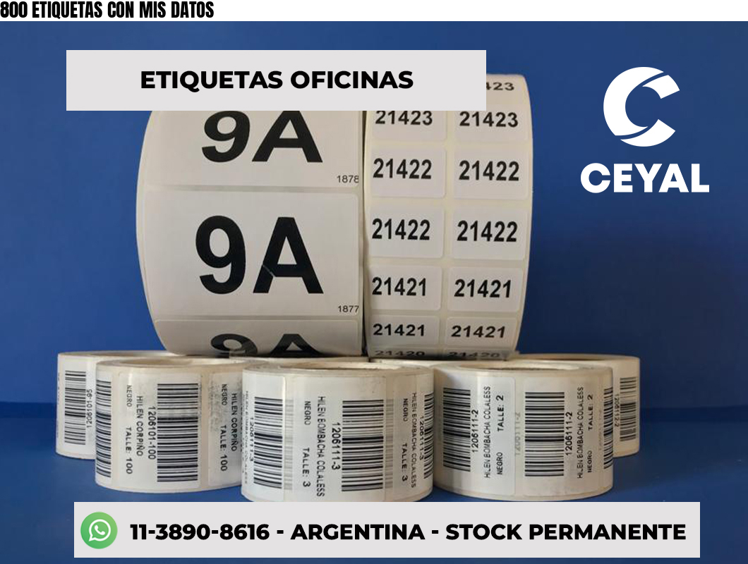 800 ETIQUETAS CON MIS DATOS
