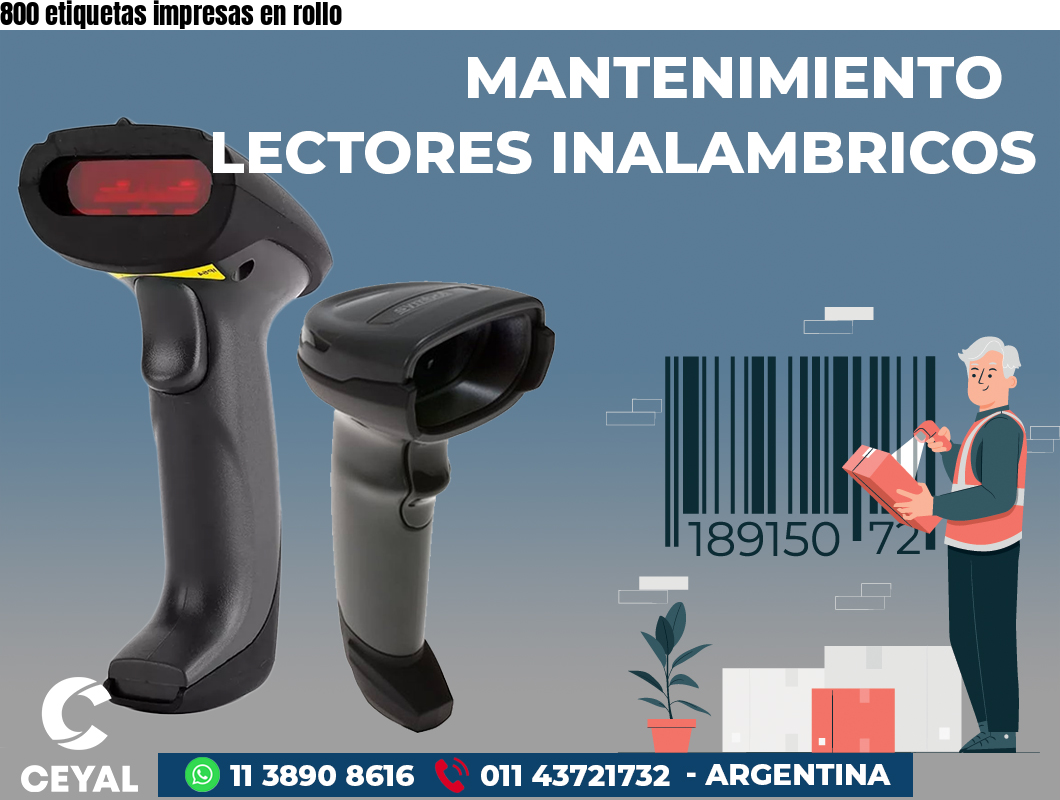 800 etiquetas impresas en rollo