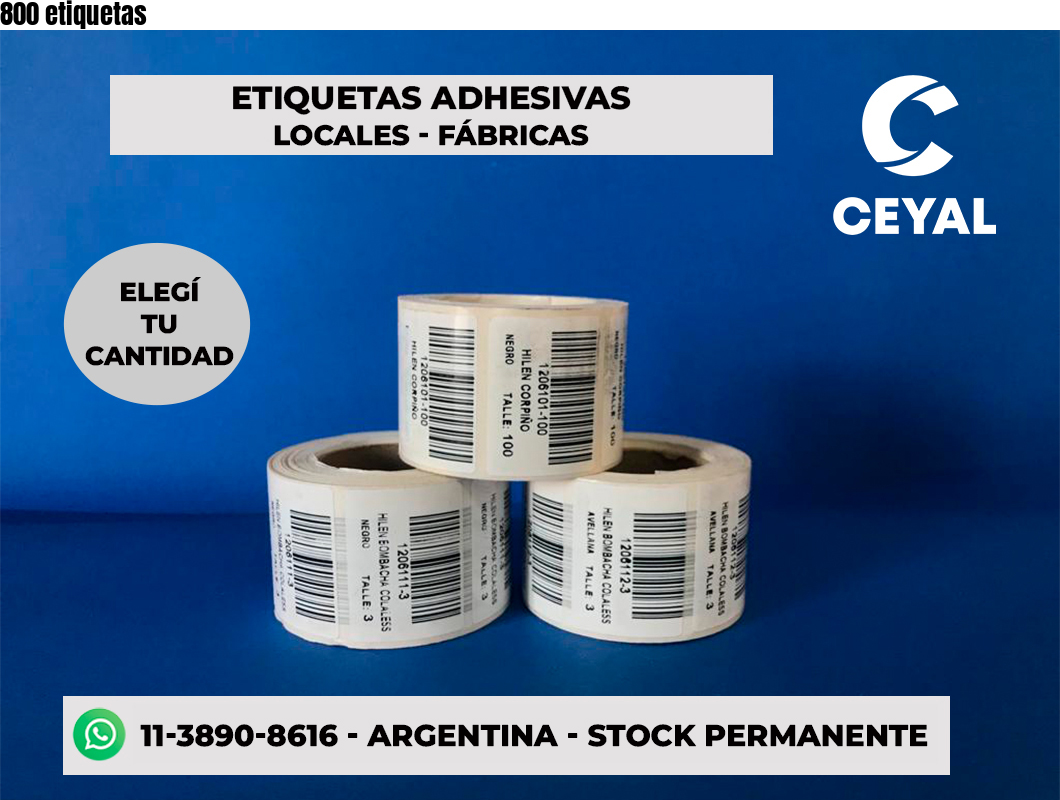 800 etiquetas