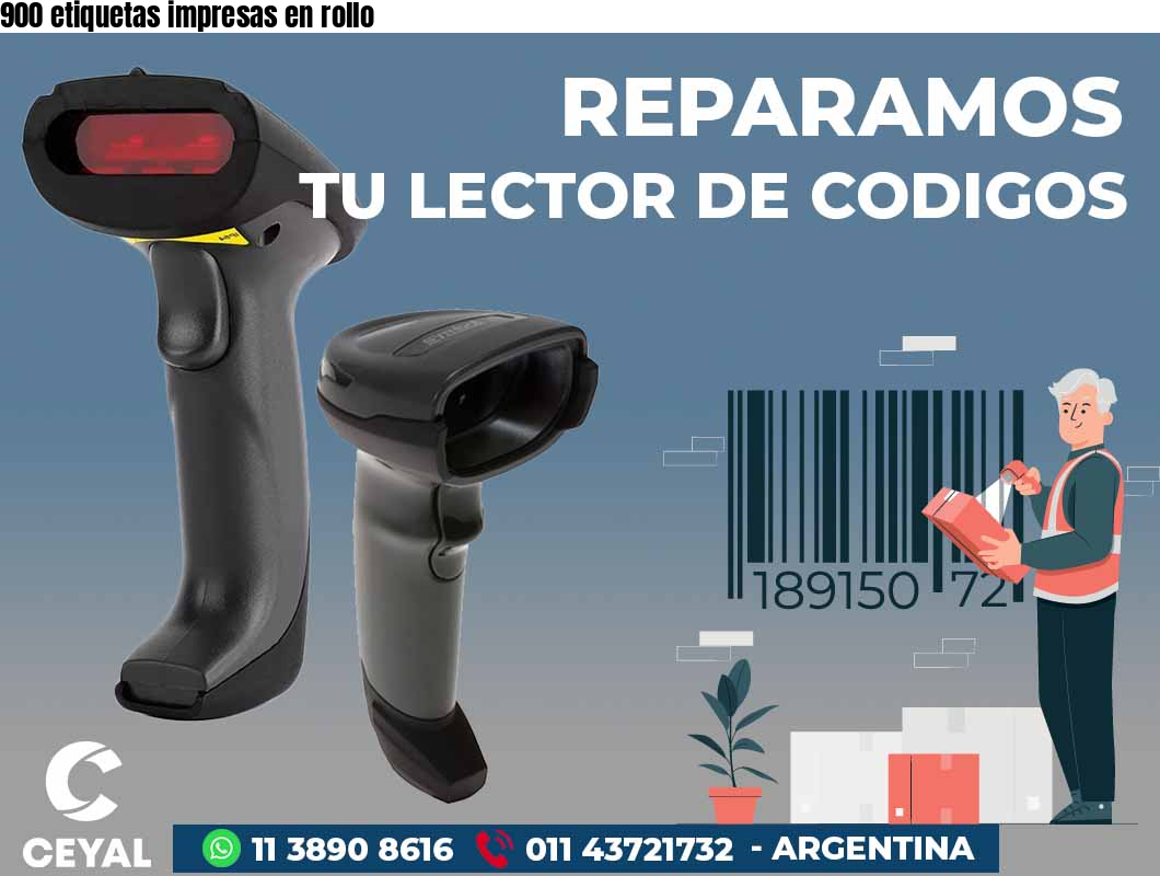 900 etiquetas impresas en rollo