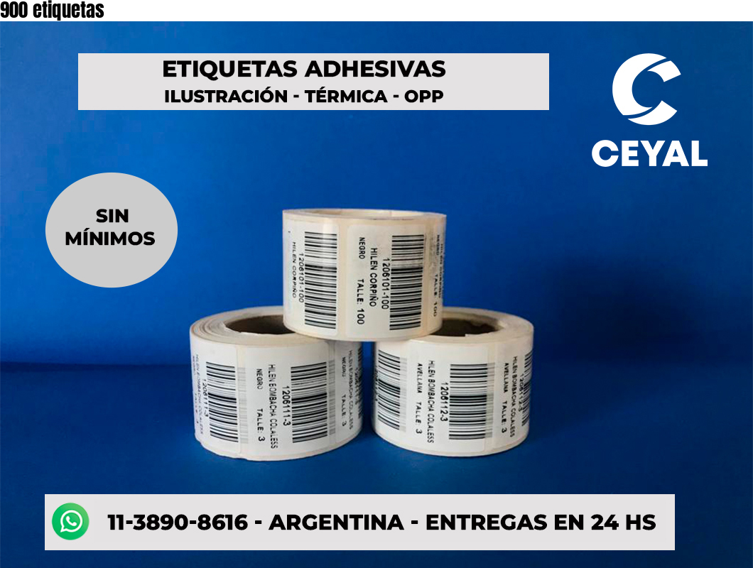 900 etiquetas