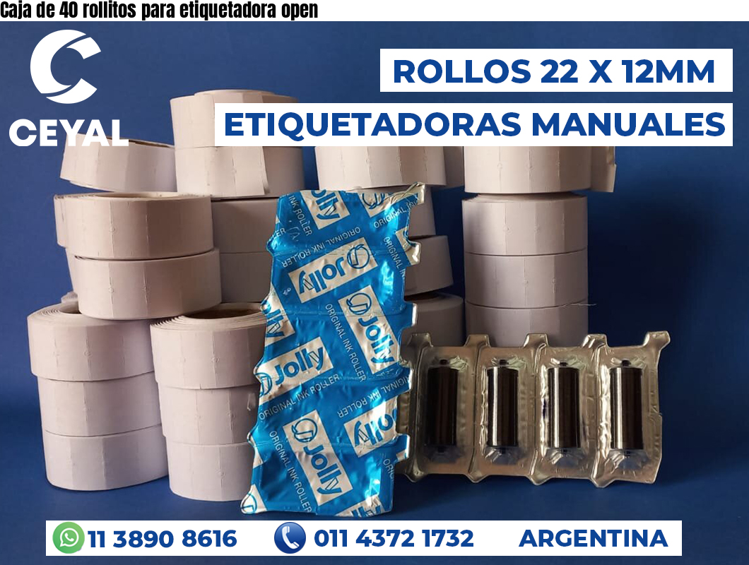 Caja de 40 rollitos para etiquetadora open