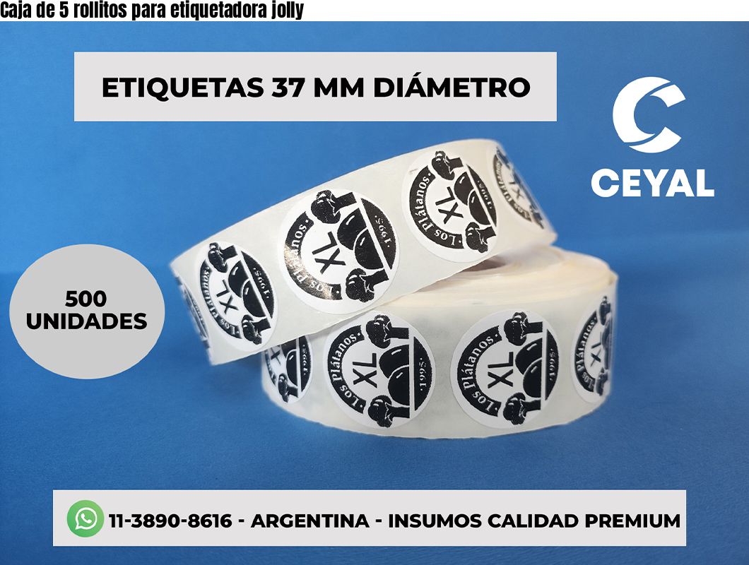 Caja de 5 rollitos para etiquetadora jolly