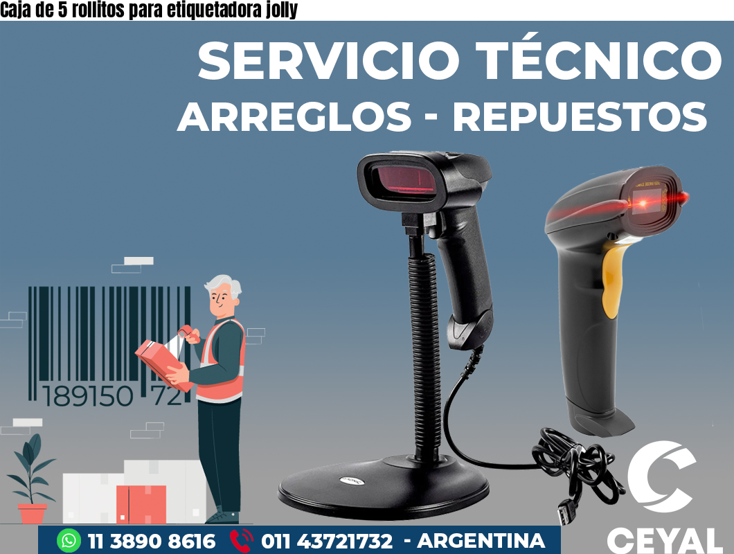 Caja de 5 rollitos para etiquetadora jolly