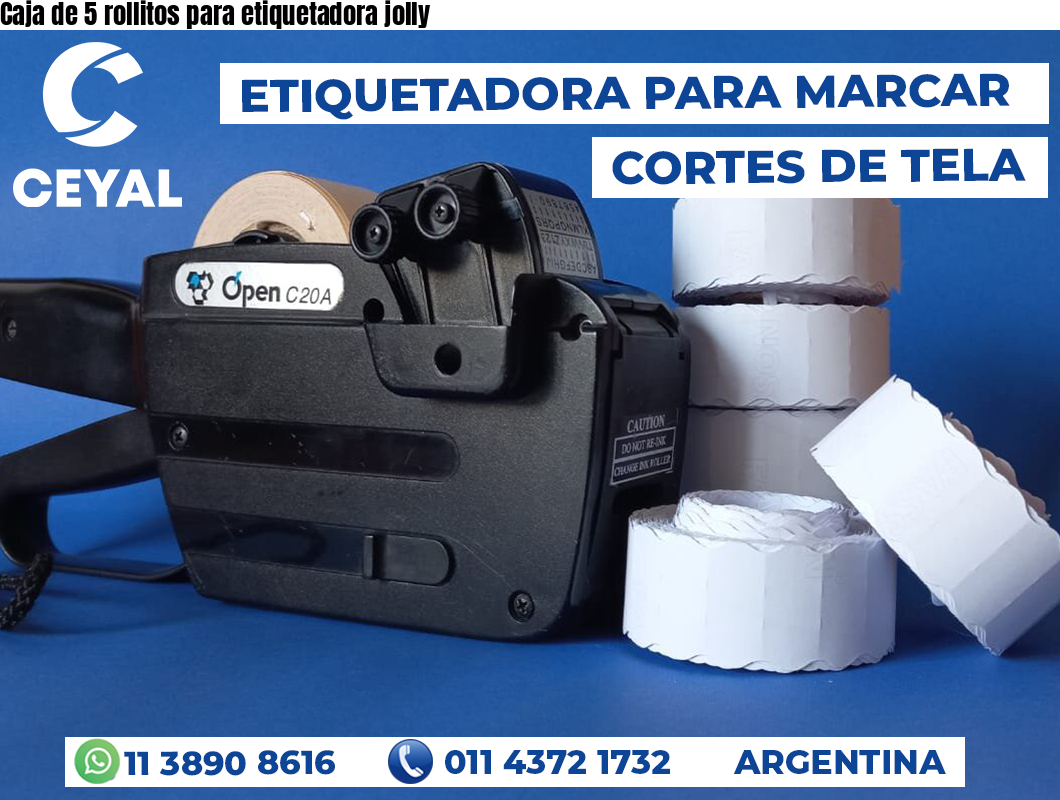 Caja de 5 rollitos para etiquetadora jolly