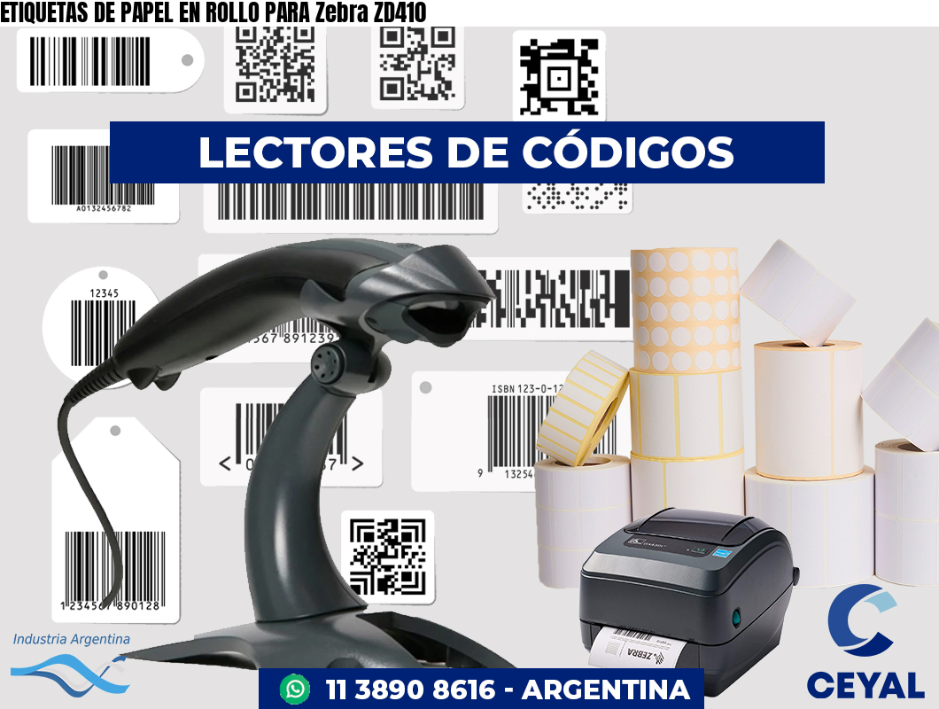 ETIQUETAS DE PAPEL EN ROLLO PARA Zebra ZD410