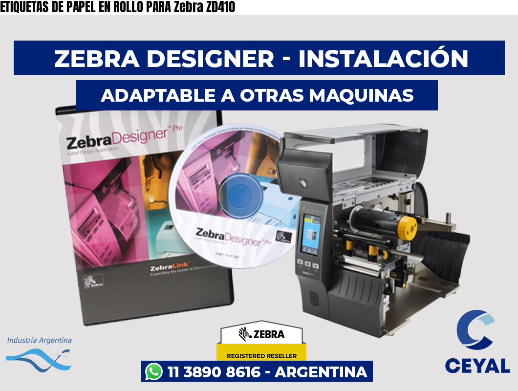 ETIQUETAS DE PAPEL EN ROLLO PARA Zebra ZD410