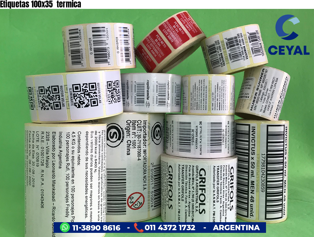 Etiquetas 100x35  termica
