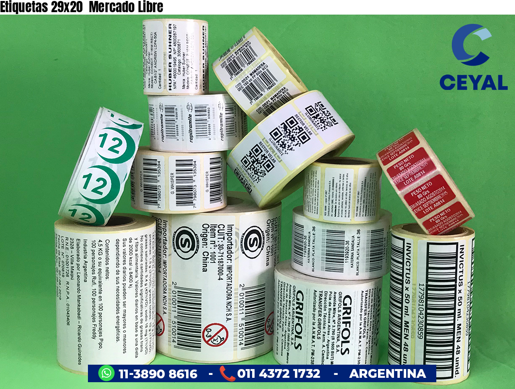Etiquetas 29x20  Mercado Libre