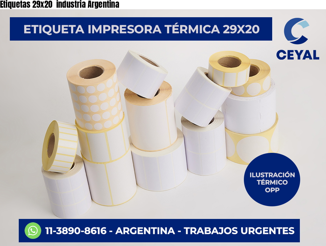 Etiquetas 29×20  industria Argentina