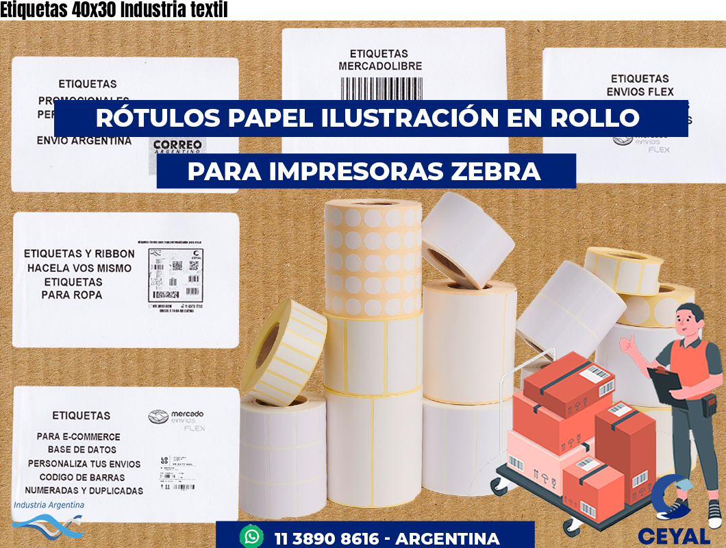 Etiquetas 40x30 Industria textil