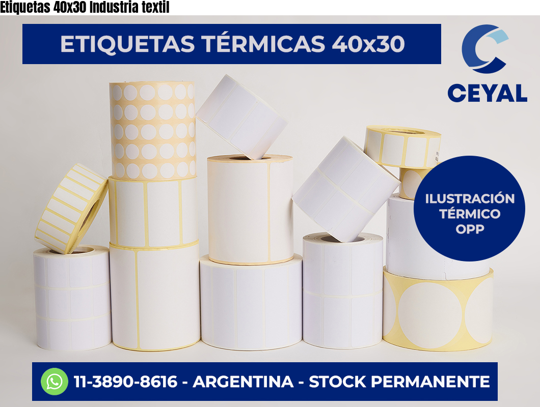 Etiquetas 40x30 Industria textil