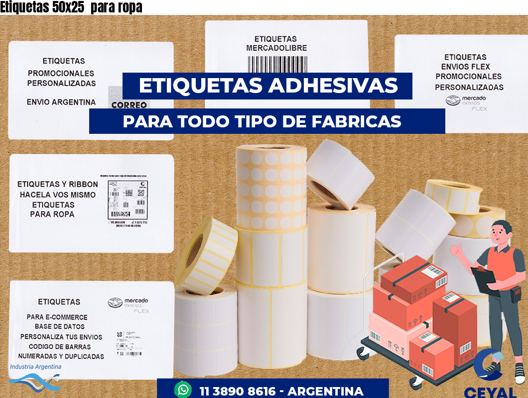 Etiquetas 50x25  para ropa