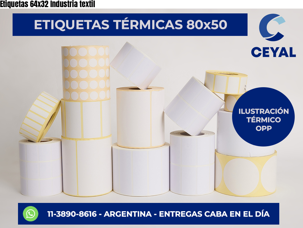 Etiquetas 64×32 Industria textil