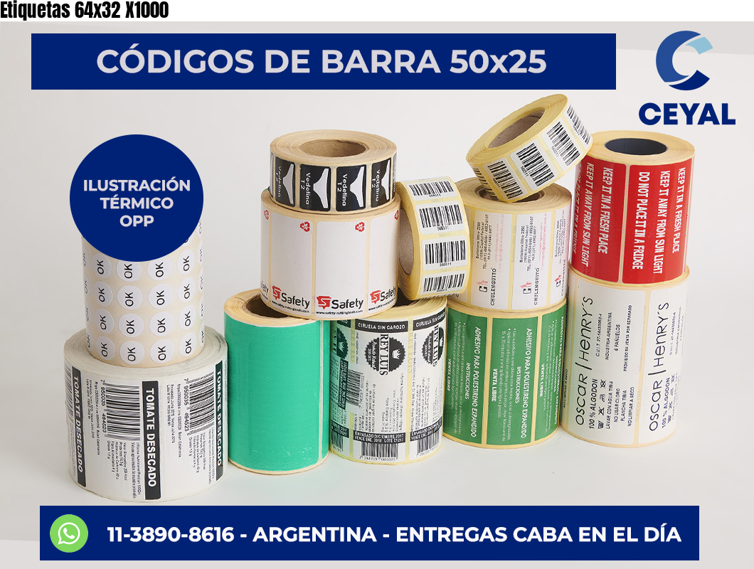Etiquetas 64×32 X1000