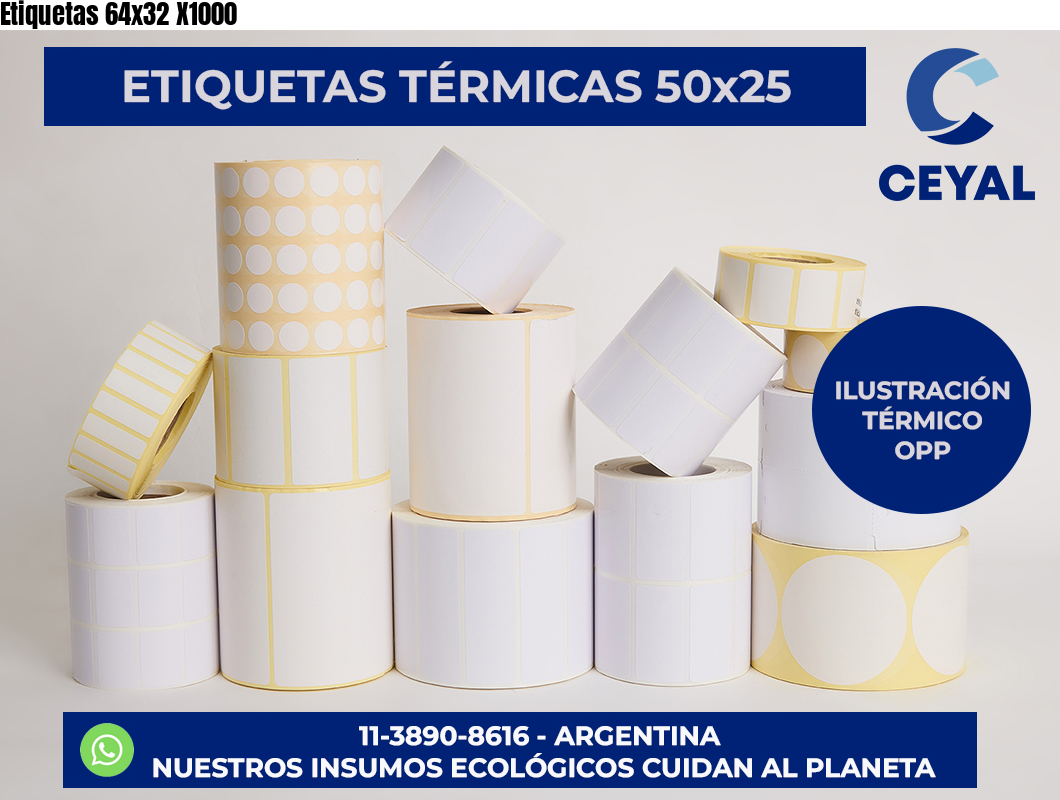 Etiquetas 64x32 X1000