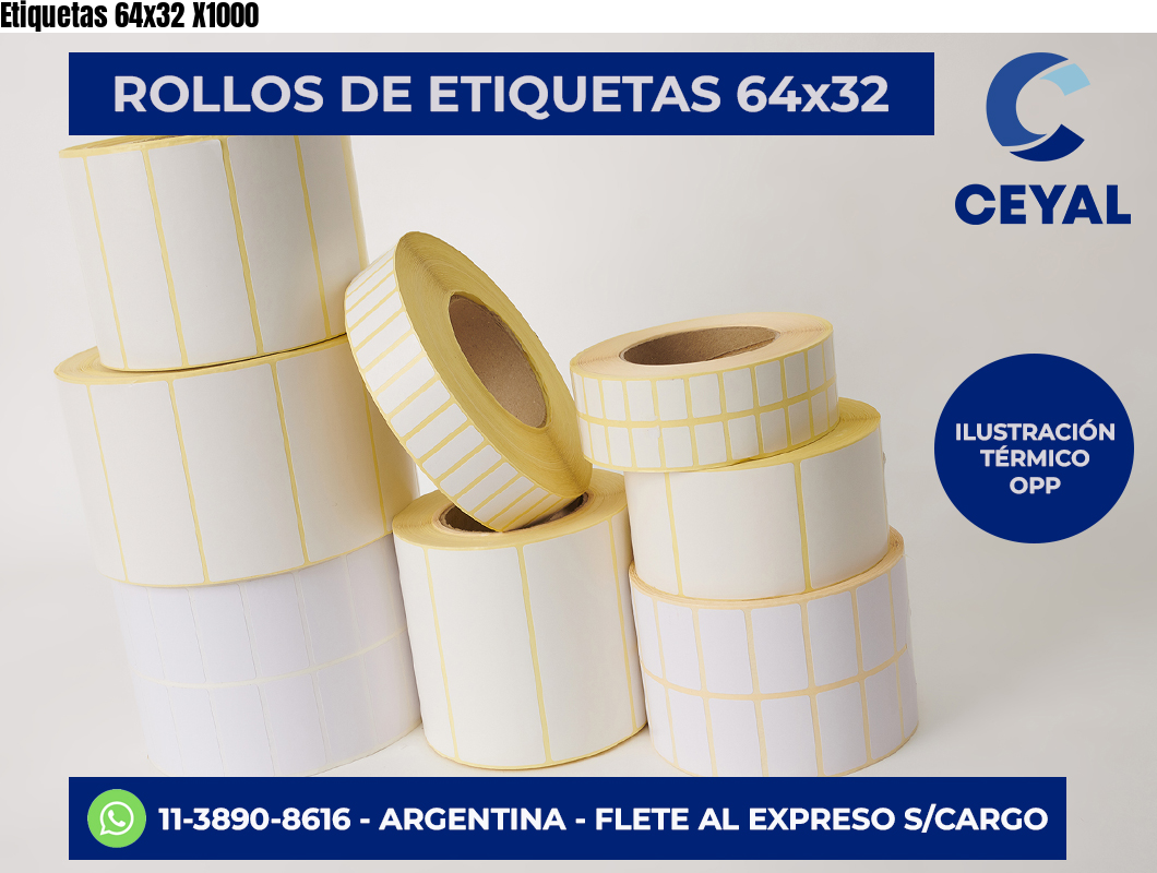 Etiquetas 64x32 X1000