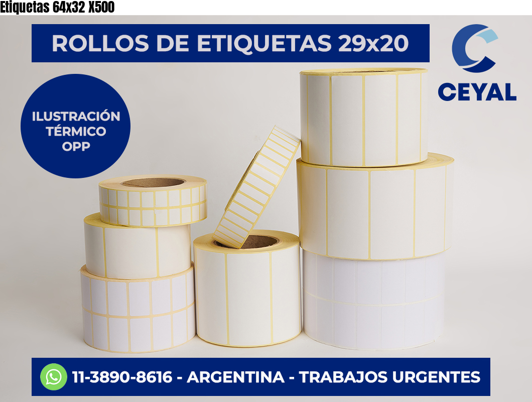 Etiquetas 64×32 X500
